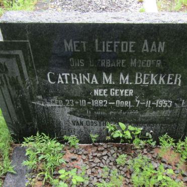 BEKKER Catrina M.M. nee GEYER 1882-1953