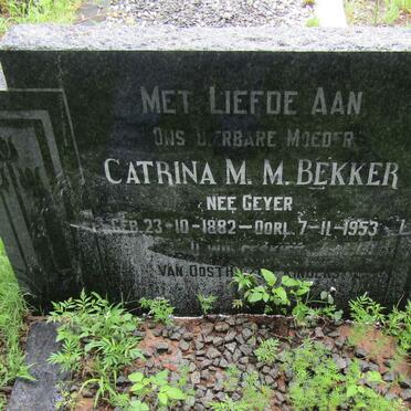 BEKKER Catrina M.M. nee GEYER 1882-1953