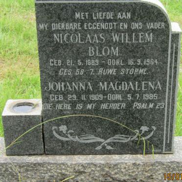 BLOM Nicolaas Willem 1889-1964 &amp; Johanna Magdalena 1909-1985