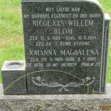 BLOM Nicolaas Willem 1889-1964 &amp; Johanna Magdalena 1909-1985
