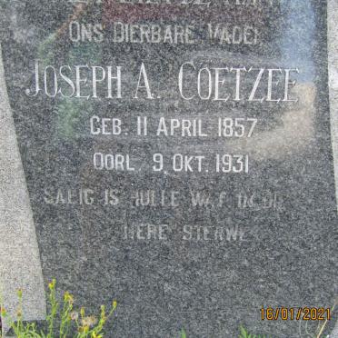 COETZEE Joseph A. 1857-1931