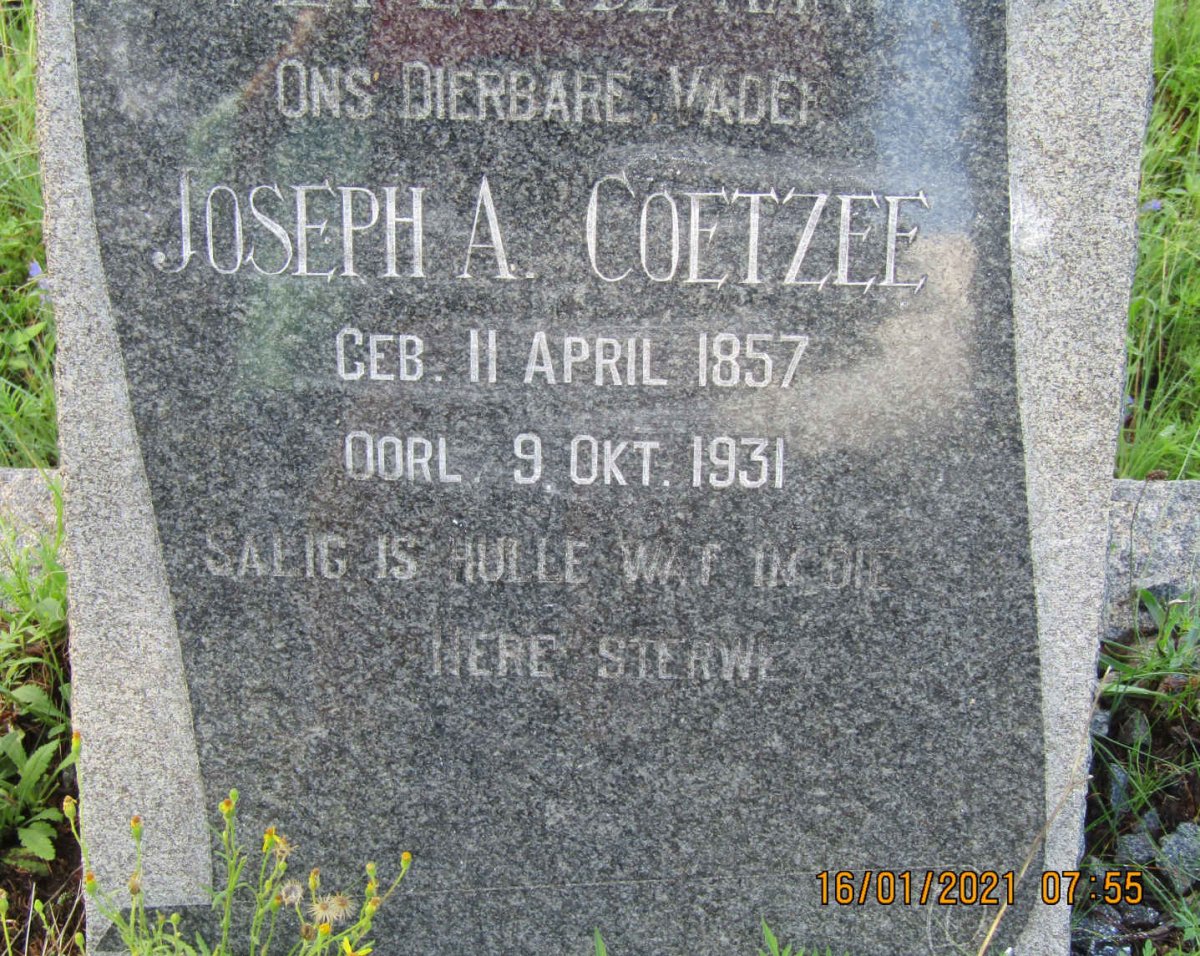 COETZEE Joseph A. 1857-1931