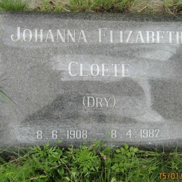 CLOETE Johanna Elizabeth nee DRY 1908-1982