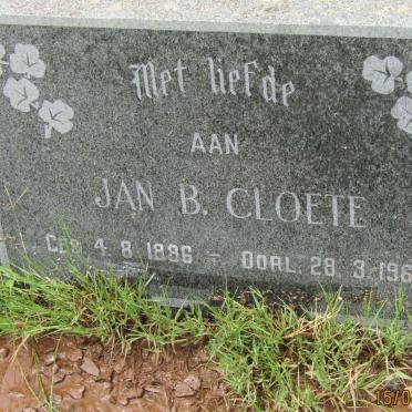 CLOETE Jan B. 1886-1965