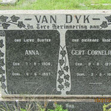 DYK Gert Cornelius, van 1872-1961 :: VAN DYK  Anna 1906-1957