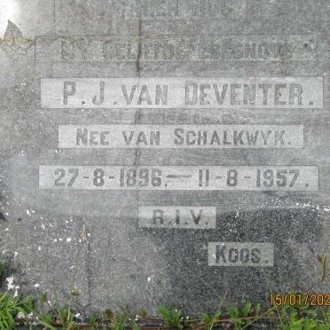 DEVENTER P.J., van nee VAN SCHALKWYK 1896-1957