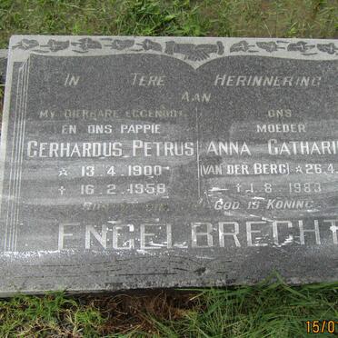 ENGELBRECHT Gerhardus Petrus 1900-1958 &amp; Anna Catharina VAN DER BERG 1905-1983