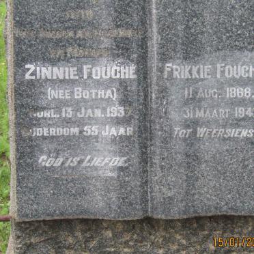 FOUCHE Frikkie 1868-1947 &amp; Zinnie BOTHA  -1937