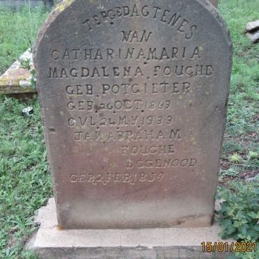 FOUCHE Jan Abraham 1859-  &amp; Catharina Maria Magdalena POTGIETER 1863-1933