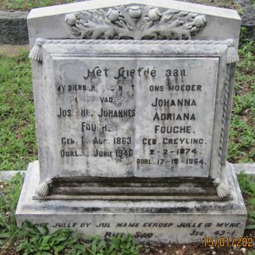 FOUCHE Josephus Johannes 1863-1946 &amp; Johanna Adriana GREYLING 1874-1964