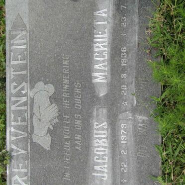GREYVENSTEIN Hendrik Jacobus 1926-1979 &amp; Magrieta 1936-1976