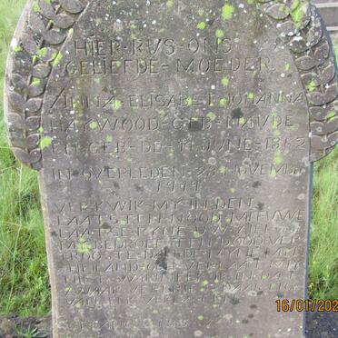 HAYWOOD Anna Elisabet Johanna nee NAUDE 1862-1919