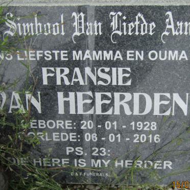 HEERDEN Fransie, van 1928-2016
