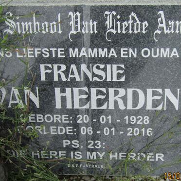 HEERDEN Fransie, van 1928-2016