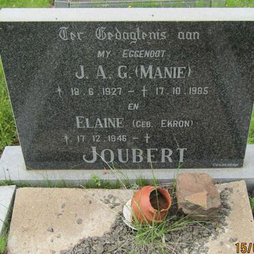 JOUBERT J.A.G. 1927-1985 &amp; Elaine EKRON 1946-