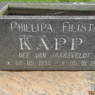 KAPP Phillipa Filista nee VAN JAARSVELDT 1935-1995