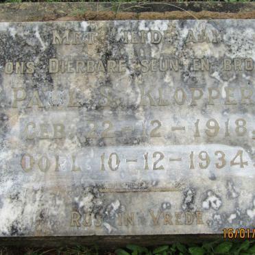 KLOPPER Paul S. 1918-1934