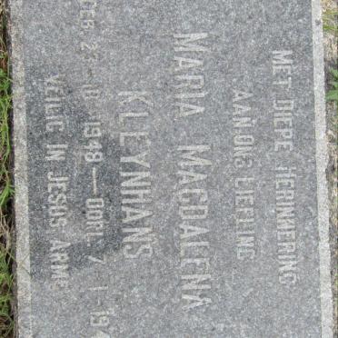 KLEYNHANS Maria Magdalena 1948-1949