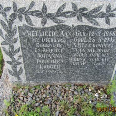 KRUGER Johanna Dorethea nee VORSTER 1888-1947