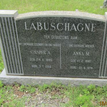 LABUSCHAGNE Casper A. 1885-1969 &amp; Anna M. 1888-1974
