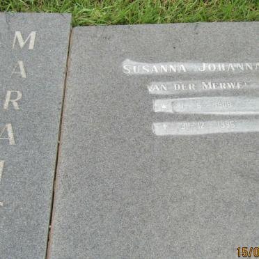MARAIS David Stephanus 1909-1978 &amp; Susanna Johanna VAN DER MERWE 1908-1995