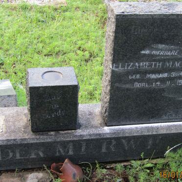 MERWE Willem Carel, van der 1877-1958 &amp; Elizabeth Magaretha MARAIS 1880-1964