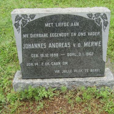 MERWE Johannes Andreas, v.d. 1898-1962