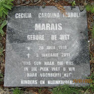 MARAIS Cecilia Carolina nee DE WET 1918-2011