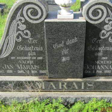 MARAIS Jan 1881-1955 &amp; Johanna 1890-1960