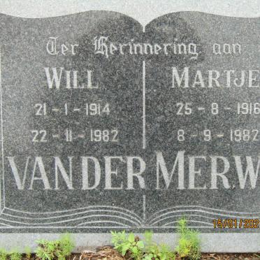 MERWE Will, van der 1914-1982 &amp; Martje 1916-1982
