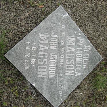 MAGSON Cecilia Petronella nee CLOETE 1926-1997 :: MAGSON John Gordon 1964-2006