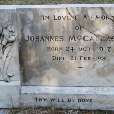 MCCALLAGHAN Johannes 1917-1931