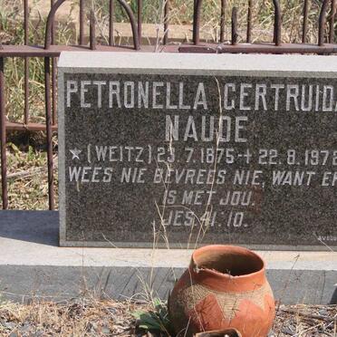 NAUDE Petronella Gertruida nee WEITZ 1875-1972
