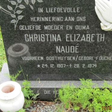 NAUDE Christina Elizabeth voorheen OOSTHUYSEN nee FOUCHE 1907-1974