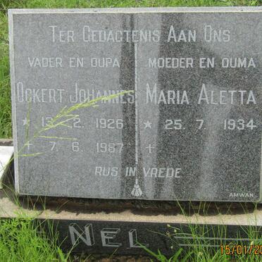 NEL Ockert Johannes 1926-1987 en Maria Aletta 1934 -