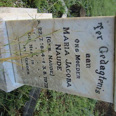 NAUDE Gabriel 1856-1922 &amp; Maria Jacoba NAUDE 1884-1972