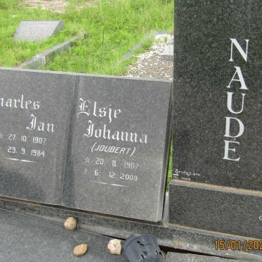 NAUDE Charles Jan 1907-1984 &amp; Elsie Johanna JOUBERT 1907-2000