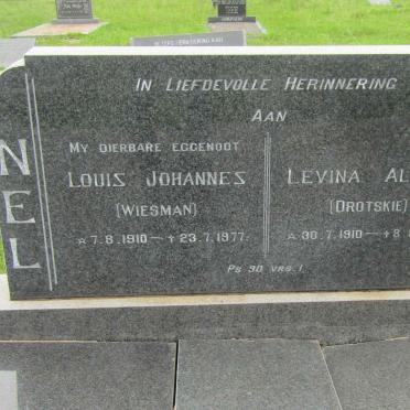 NEL Louis Johannes 1910-1977 &amp; Levina Aletta DROTSKIE 1910-1988