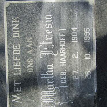 NOLTE Martha Etresia nee HAARHOFF 1904-1995