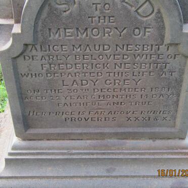 NESBITT Alice Maud -1881 :: NESBITT Edith 1881-1882
