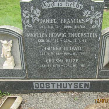OOSTHUYSEN Daniel Francois 1931-1962 &amp; Maretha Hedwig Enderstein 1937-1962