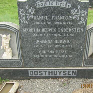 OOSTHUYSEN Daniel Francois 1931-1962 &amp; Maretha Hedwig Enderstein 1937-1962