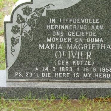 OLIVIER Maria Magrietha nee KOTZE 1893-1958