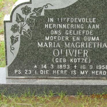 OLIVIER Maria Magrietha nee KOTZE 1893-1958