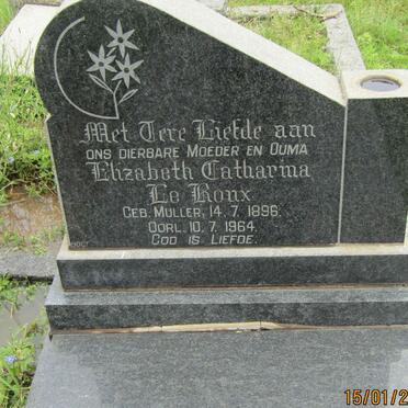 ROUX Elizabeth Catharina, le nee MULLER 1896-1964