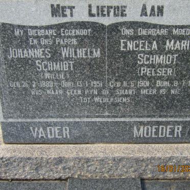 SCHMIDT Johannes Wilhelm 1888-1951 &amp; Engela Maria PELSER 1901-1979
