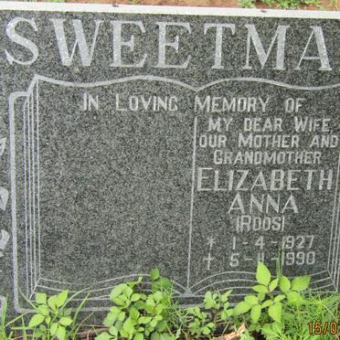 SWEETMAN Elizabeth Anna nee ROOS 1927-1990