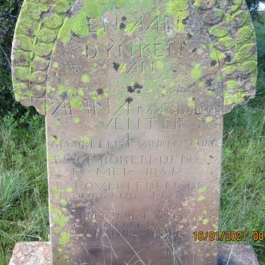 VENTER Anna Magdalena nee J. VAN RENSBURG 1861-1920