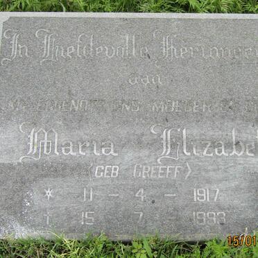 VENTER Tjaart Nicolaas 1915-1996 &amp; Maria Elizabeth GREEFF 1917-1993