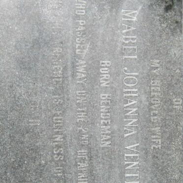 VENTER Mable Johanna nee BENDEMAN -1954